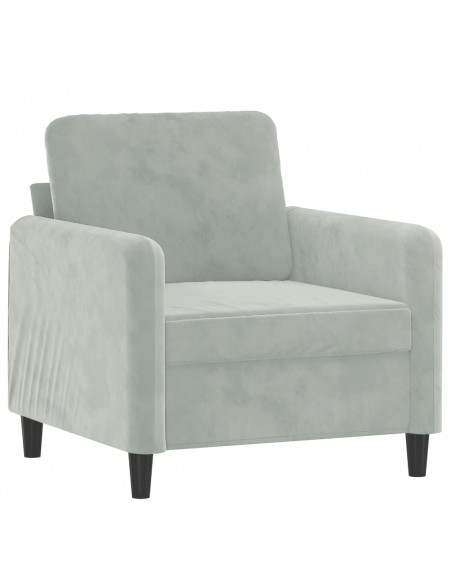 Set di Divani 3 pz Grigio Chiaro in Velluto