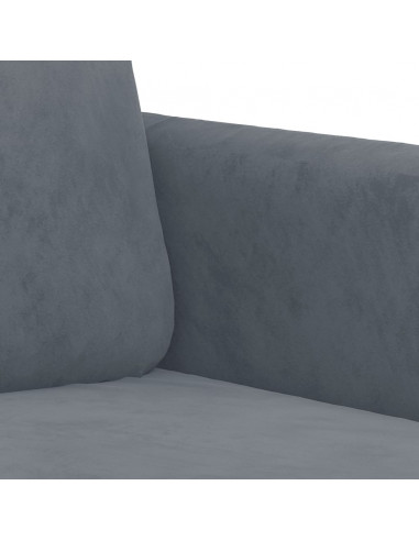 Set di Divani 2 pz con Cuscini Grigio Scuro in Velluto