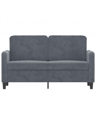 Divano a 2 Posti grigio scuro 120 cm in Velluto
