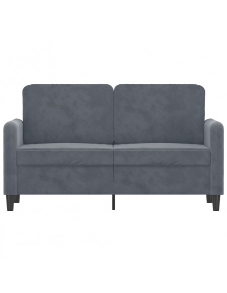 Divano a 2 Posti grigio scuro 120 cm in Velluto