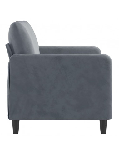 Divano a 2 Posti grigio scuro 120 cm in Velluto