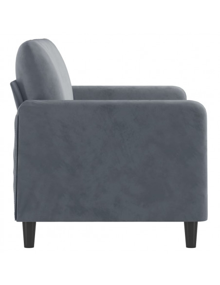 Divano a 2 Posti grigio scuro 120 cm in Velluto