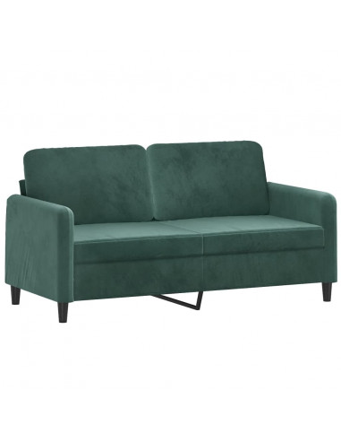 Divano a 2 Posti Verde Scuro 140 cm in Velluto