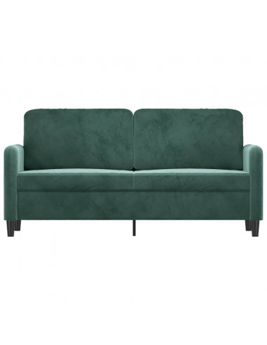 Divano a 2 Posti Verde Scuro 140 cm in Velluto