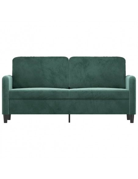 Divano a 2 Posti Verde Scuro 140 cm in Velluto