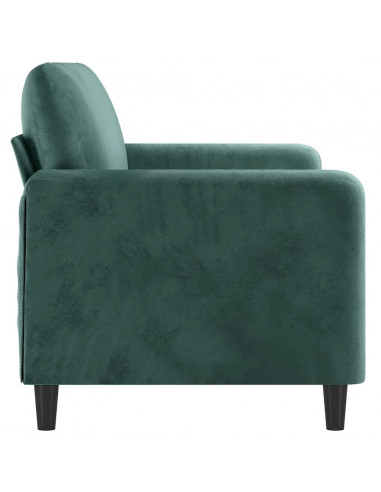 Divano a 2 Posti Verde Scuro 140 cm in Velluto