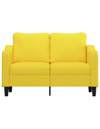 Divano a 2 Posti Giallo Chiaro 120 cm in Tessuto