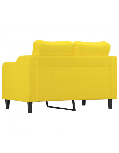 Divano a 2 Posti Giallo Chiaro 120 cm in Tessuto