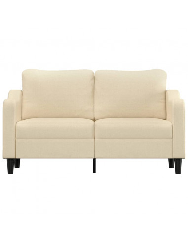 Divano a 2 Posti Crema 140 cm in Tessuto