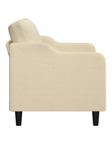 Divano a 2 Posti Crema 140 cm in Tessuto