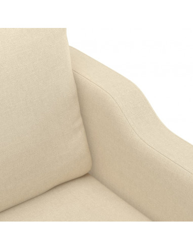 Divano a 2 Posti Crema 140 cm in Tessuto