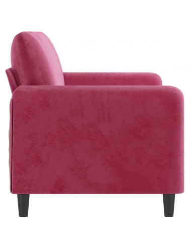 Divano a 2 Posti Rosso Vino 140 cm in Velluto