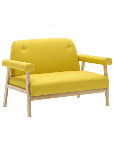 Divano a 2 Posti in Tessuto Giallo