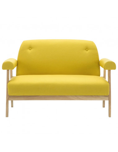 Divano a 2 Posti in Tessuto Giallo