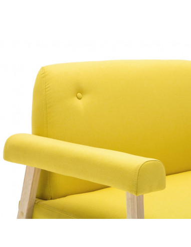 Divano a 2 Posti in Tessuto Giallo