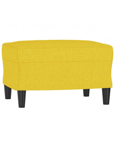 Poltrona con Poggiapiedi Giallo Chiaro 60 cm in Tessuto