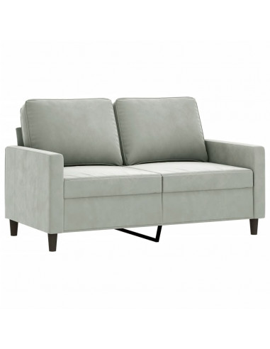 Set di Divani 4 pz con Cuscini Grigio Chiaro in Velluto