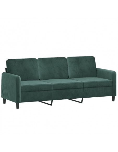 Set di Divani 2 pz con Cuscini Verde Scuro in Velluto