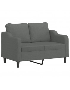 Divano a 2 Posti Grigio Scuro 120 cm in Tessuto 2