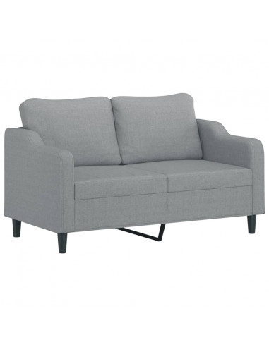 Set di Divani 2 pz con Cuscini Grigio Chiaro in Tessuto