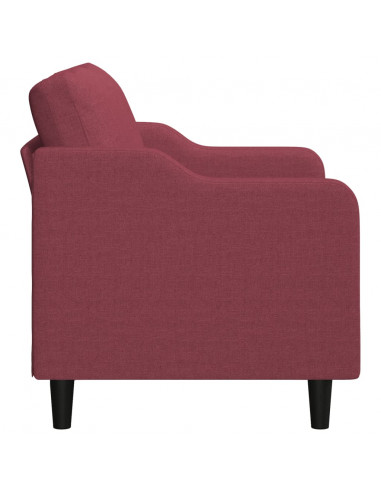 Divano a 2 Posti Rosso Vino 140 cm in Tessuto