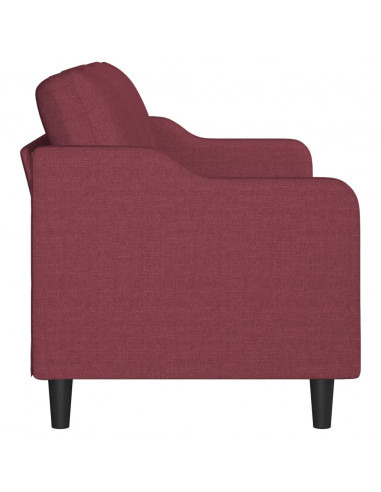Divano a 3 Posti Rosso Vino 180 cm in Tessuto