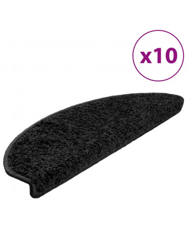 Tappetini per Scale 10 pz 65x21x4 cm Neri