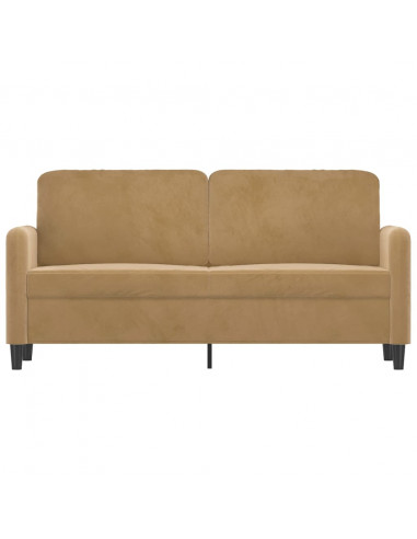Divano a 2 Posti Marrone 140 cm in Velluto