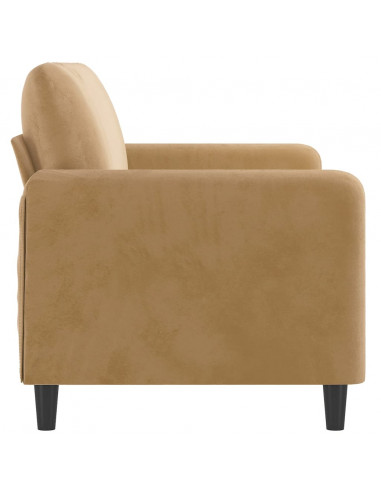 Divano a 2 Posti Marrone 140 cm in Velluto