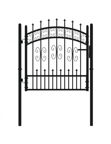 Recinzione Cancello con Punta a Lancia Nera 103x150cm Acciaio