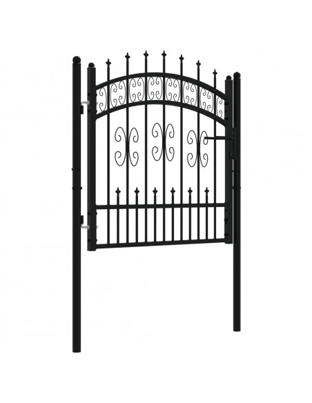 Recinzione Cancello con Punta a Lancia Nera 103x150cm Acciaio