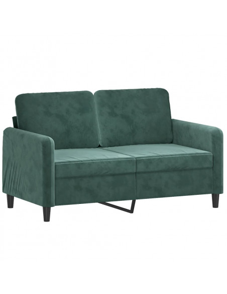 Set di Divani 2 pz con Cuscini Verde Scuro in Velluto