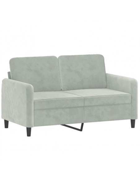 Set di Divani 3 pz con Cuscini Grigio Chiaro in Velluto