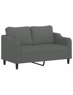 Divano a 2 Posti Grigio Scuro 140 cm in Tessuto 2