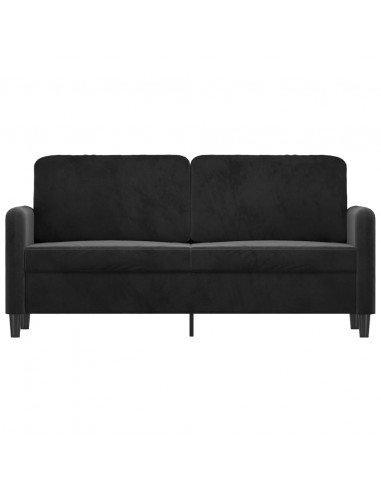 Divano a 2 Posti Nero 140 cm in Velluto