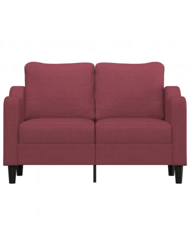 Divano a 2 Posti Rosso Vino 120 cm in Tessuto