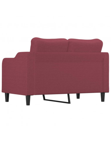 Divano a 2 Posti Rosso Vino 120 cm in Tessuto