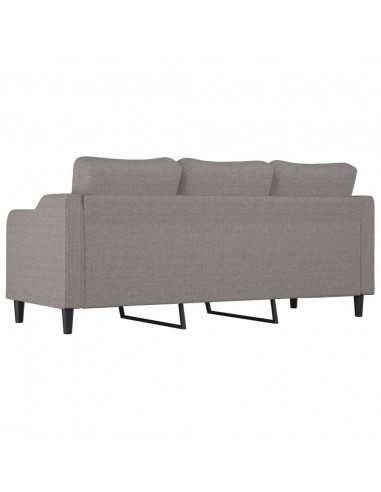 Divano a 3 Posti Tortora 180 cm in Tessuto
