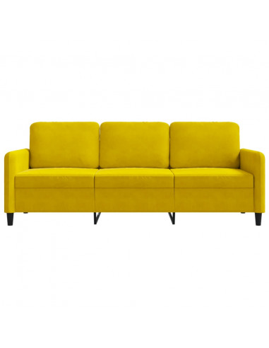 Divano a 3 Posti Giallo 180 cm in Velluto