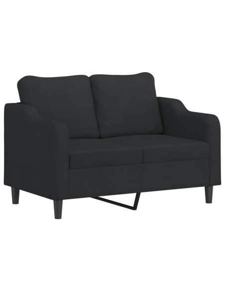 Set Divani 2 pz con Cuscini Nero in Tessuto