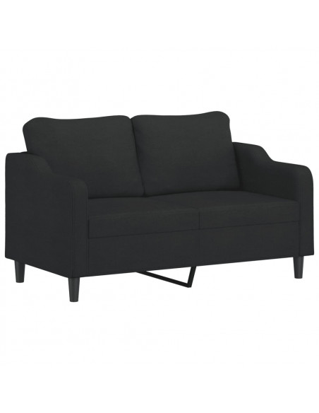 Set Divani 2 pz con Cuscini Nero in Tessuto
