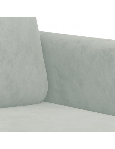 Set di Divani 2 pz Grigio Chiaro in Velluto