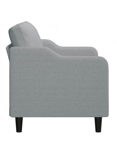 Divano a 2 Posti Grigio Chiaro 120 cm in Tessuto