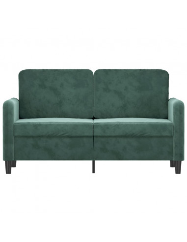 Divano a 2 Posti Verde Scuro 120 cm in Velluto