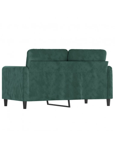 Divano a 2 Posti Verde Scuro 120 cm in Velluto
