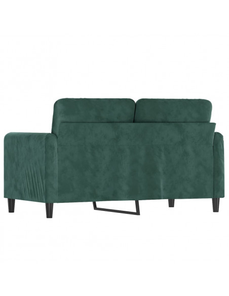 Divano a 2 Posti Verde Scuro 120 cm in Velluto