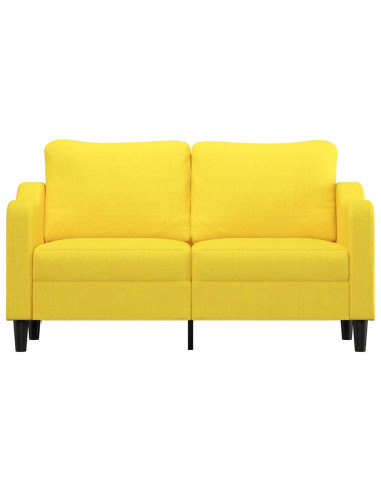 Divano a 2 Posti Giallo Chiaro 140 cm in Tessuto