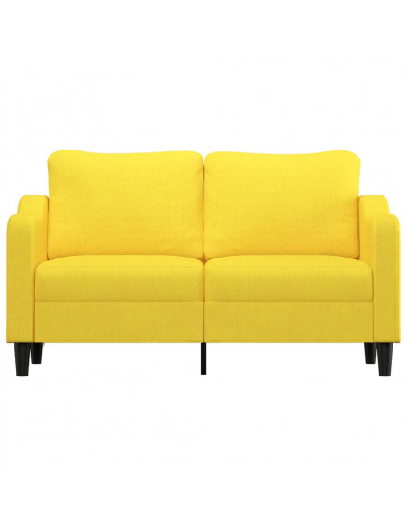 Divano a 2 Posti Giallo Chiaro 140 cm in Tessuto