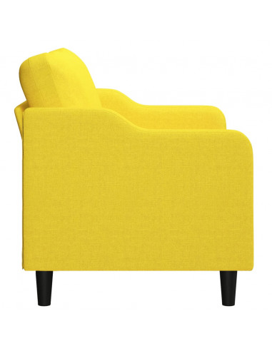 Divano a 2 Posti Giallo Chiaro 140 cm in Tessuto