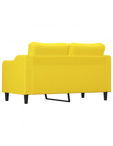 Divano a 2 Posti Giallo Chiaro 140 cm in Tessuto